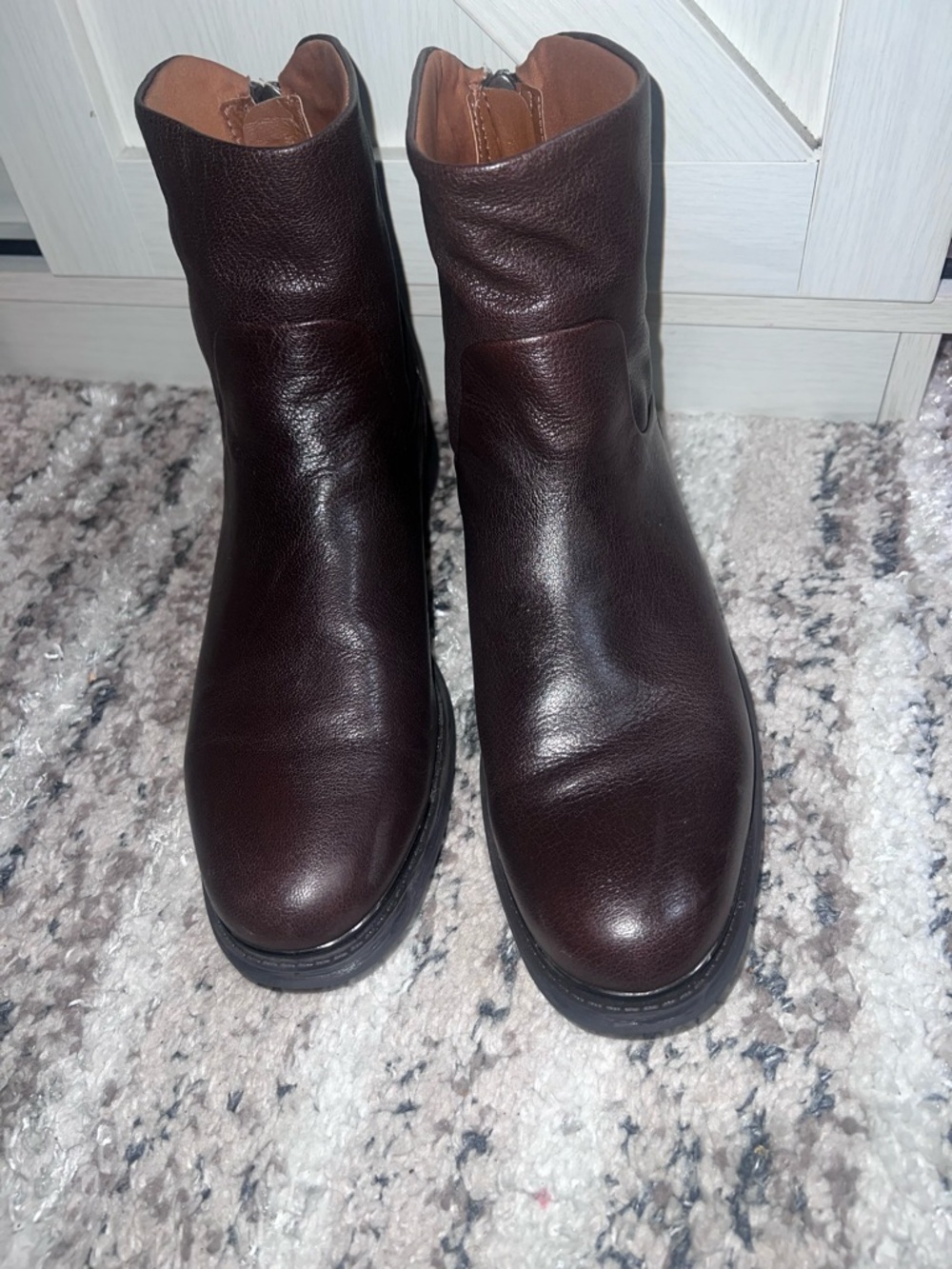 Franco Sarto Dark Brown Leather Ankle Booties